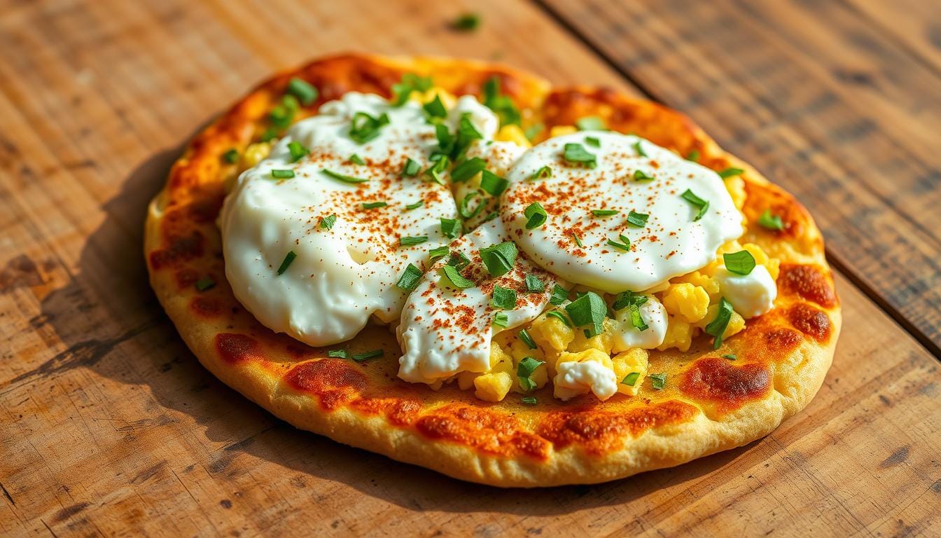 cottage cheese and egg flatbread