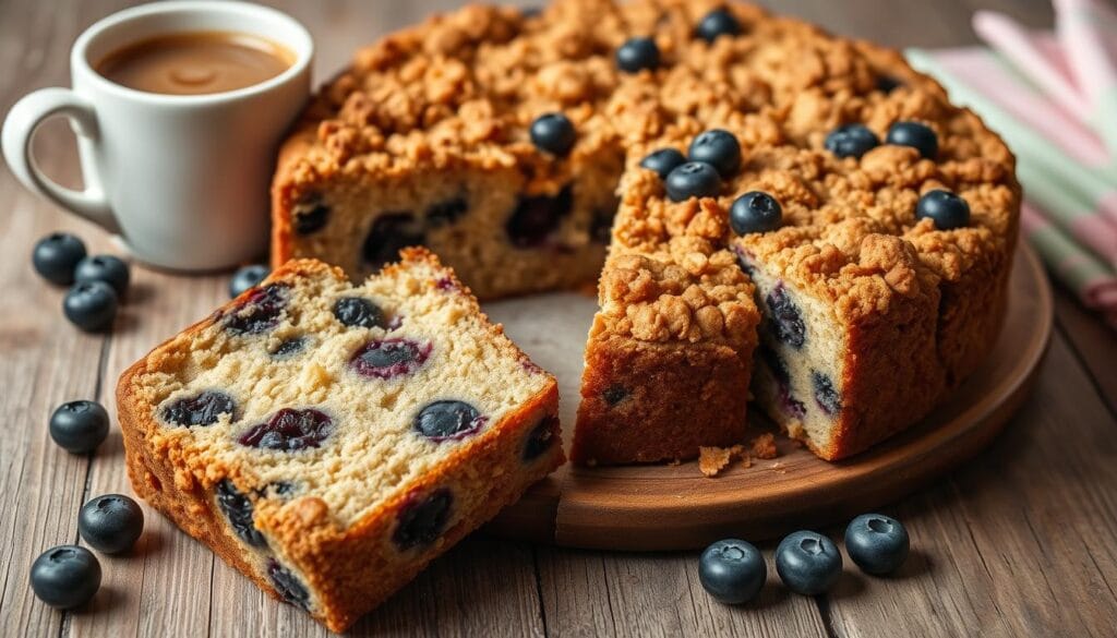 homemade blueberry coffee cake