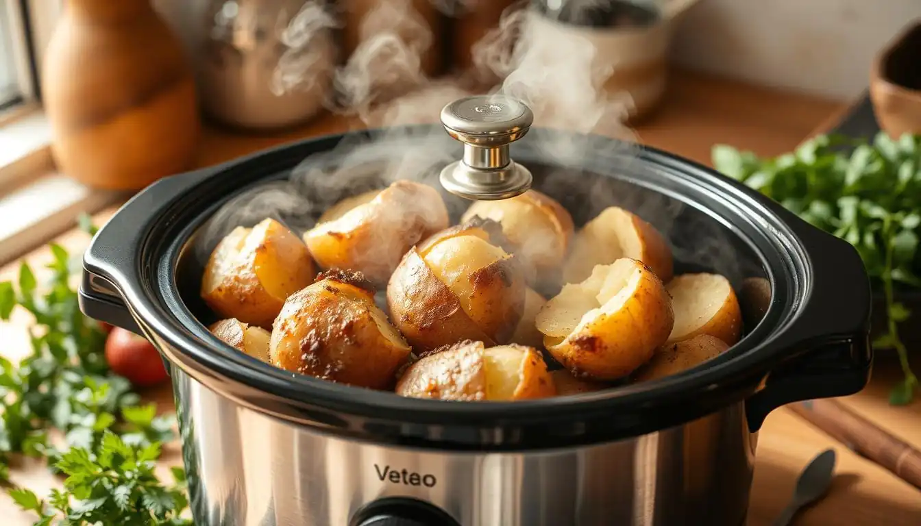 slow cooker baked potatoes