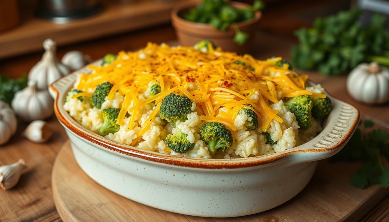 cheesy rice and broccoli