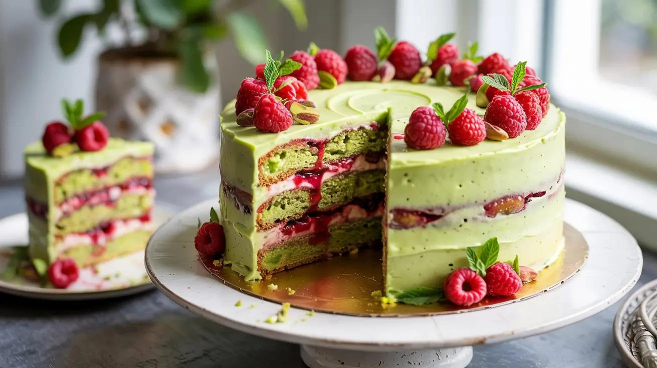 Pistachio Raspberry Cake