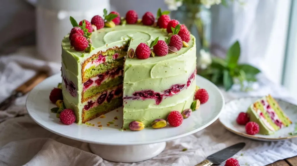 Pistachio Raspberry Cake