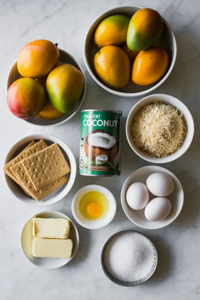 Mango Coconut Pie ingredients